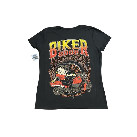Fruit of the Loom Tops - Fruit of the Loom Betty Boop T-Shirt Ladies XL Black Excellent Biker Graphic